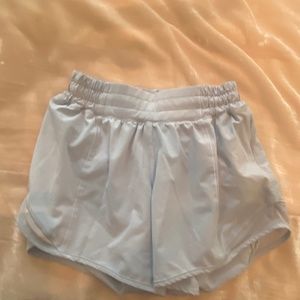 Blue linen Lululemon hotty hot shorts size 2
